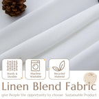 Jinchan Linen Textured Tier Curtains 36 Inch For Kitchen Windows Country Farmhouse Cafe Small Curtains Rustic Light Filtering Half Curtains For Living Room Laundry Bathroom Rod Pocket 2 Panels White
