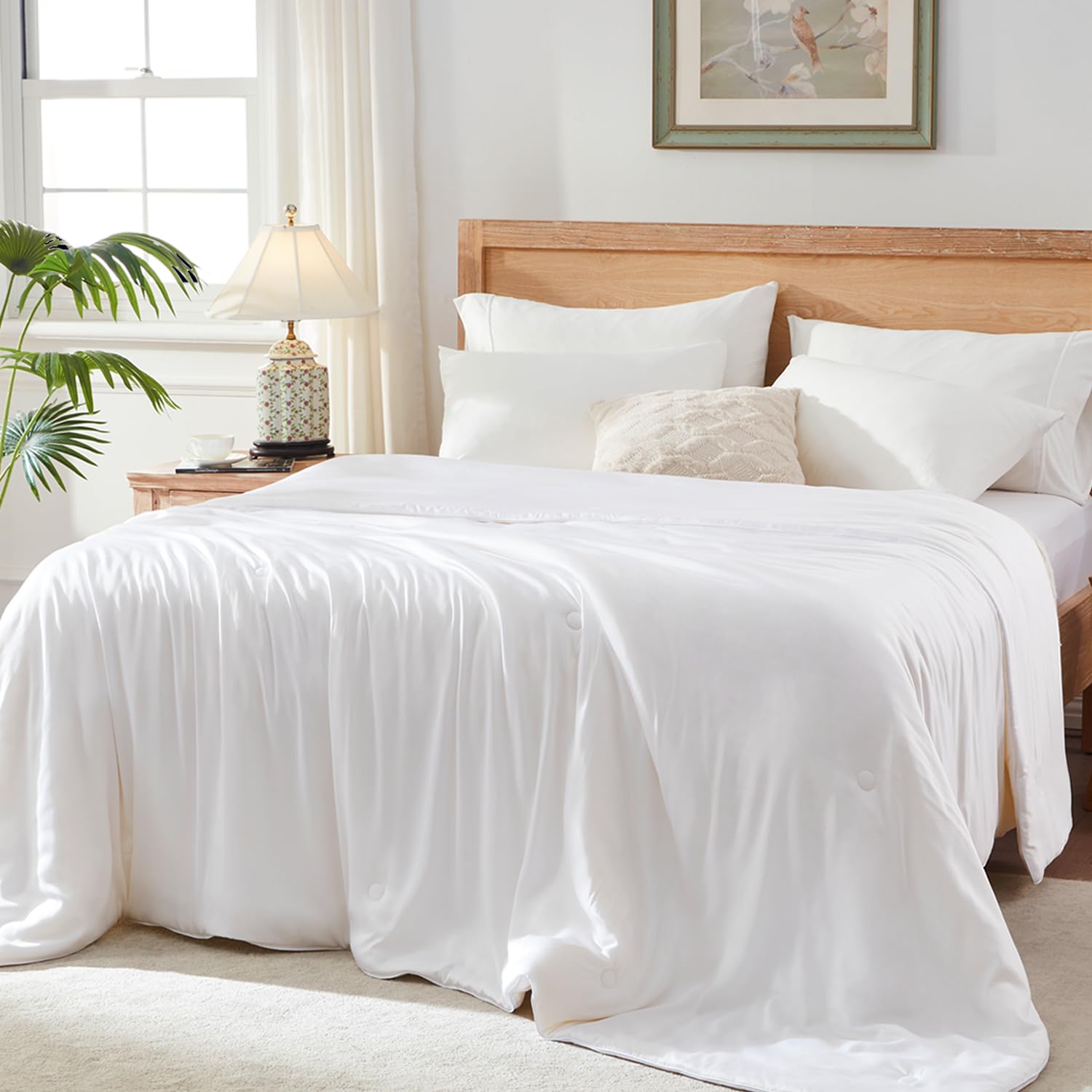 Globon Cooling Comforter California King Size, Lightweight Summer Comforter For Hot Sleepers, Ultra Soft Bamboo Viscose Fabric, 
