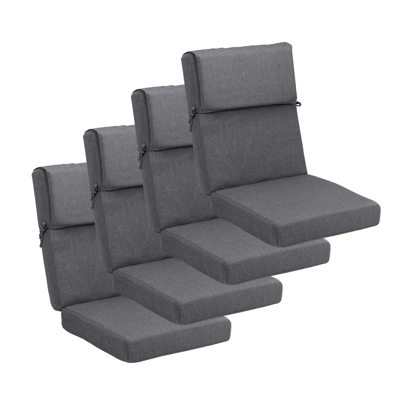 Bps Outdoor Chair Cushion 45.3'L X20.5'W X 4.3'H Patio Furniture Seat Cushion Olifen Fabric Slipcover Sponge Foam - Set Of 4