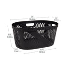 Mind Reader 40L Laundry Basket, Clothes Hamper, Ventilated, Plastic, 23''L X 14.5''W X 10.5''H, Set Of 2, Black