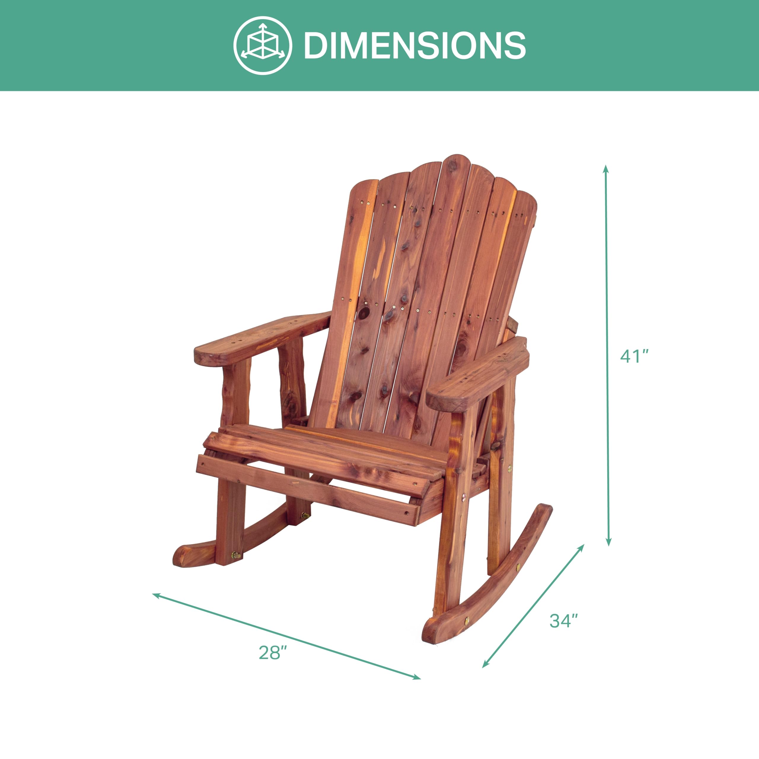 American Furniture Classics Adirondak Rocking Chair, Natural Cedar