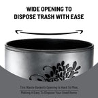 Popular Bath Erica Collection Grey Resin Trash Can, 9' X 6' X 9.5'
