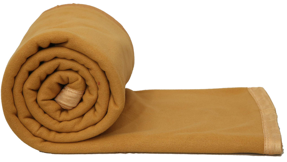 Huemic Modern Check All Season Polar Fleece Single Bed Blanket, 60X90 Inches  Camel, 300 TC