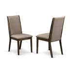 East West Furniture Cnla7-77-16 7 Piece Dining Room Furniture Set Consist Of A Rectangle Rustic Wood Dining Table And 6 Dark Khaki Linen Fabric Parsons Chairs, 36X60 Inch, Jacobean