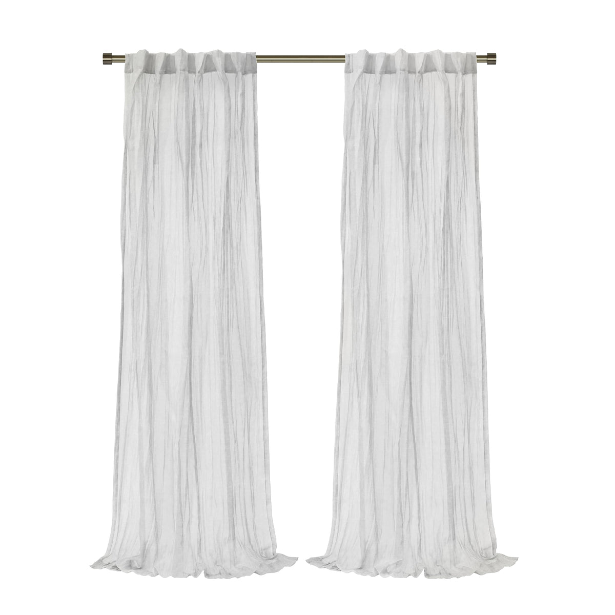 Richmark International Paloma Sheer Dual Header Curtain Panel 52 X 63 In White
