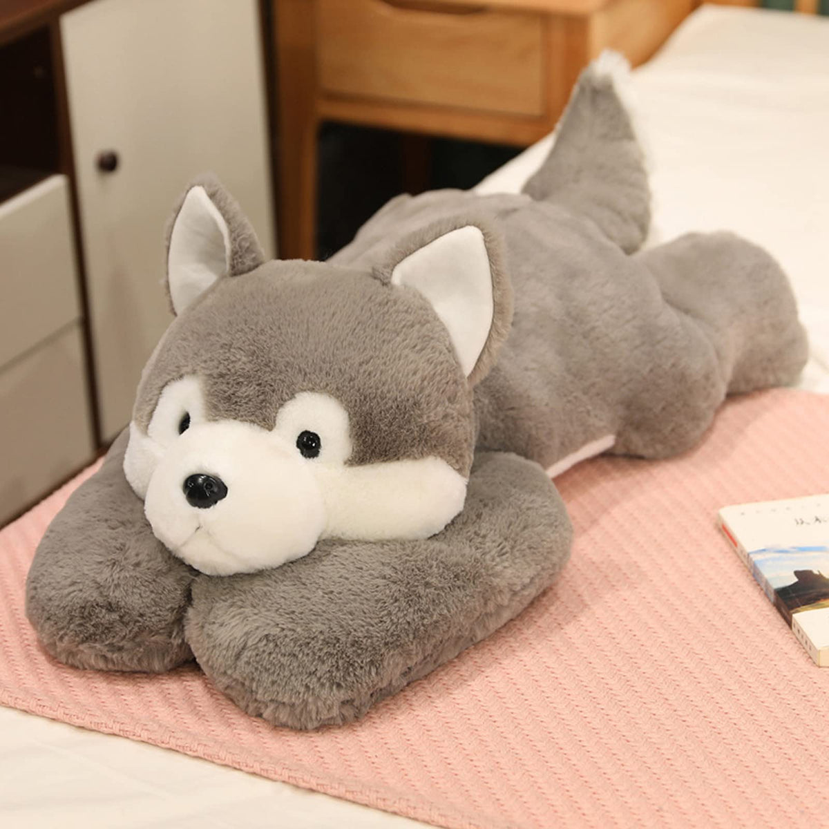 Ronivia Weighted Husky Stuffed Animal Toy, 11.8 Inch, Plush Pillow