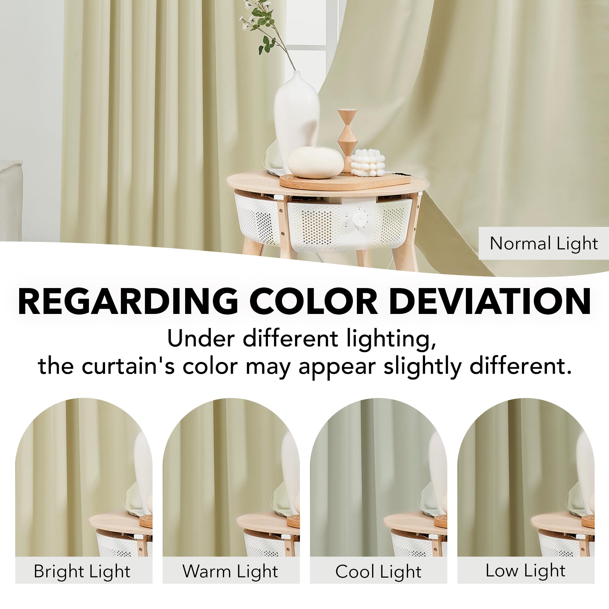 Deconovo Blackout Curtains – Room Darkening, Noise-Reducing, Thermal Insulated – Energy-Efficient Window Treatment For Bedroom, Living Room & Home Office – 2 Panels, Beige, 70W X 108L Inch