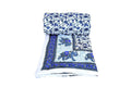 Svt Traditional Famous Jaipuri Beautiful Floral Print In White And Blue Jaipuri Rajai/Razai/Quilt Twin Size/Twin Size Bed Quilt/