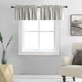 DONREN Light Grey Extra Wide Valance - Kitchen Valances for Small Window with Rod Pocket (2 Panels,72 Width by 18 Length Inch)