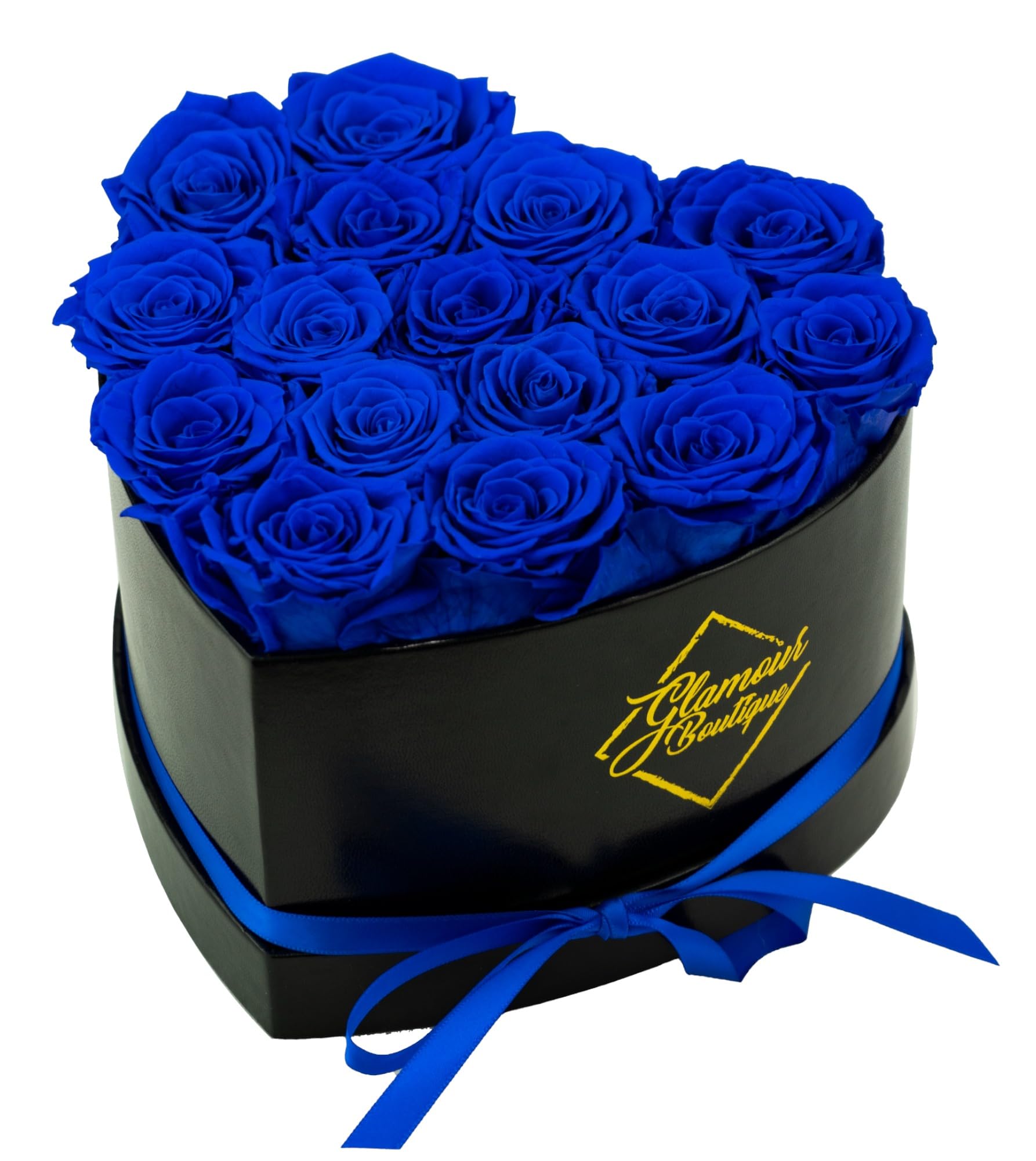Glamour Boutique 16-Piece Forever Flowers Heart Shape Box - Preserved Roses, Immortal Roses That Last A Year - Eternal Rose Pres