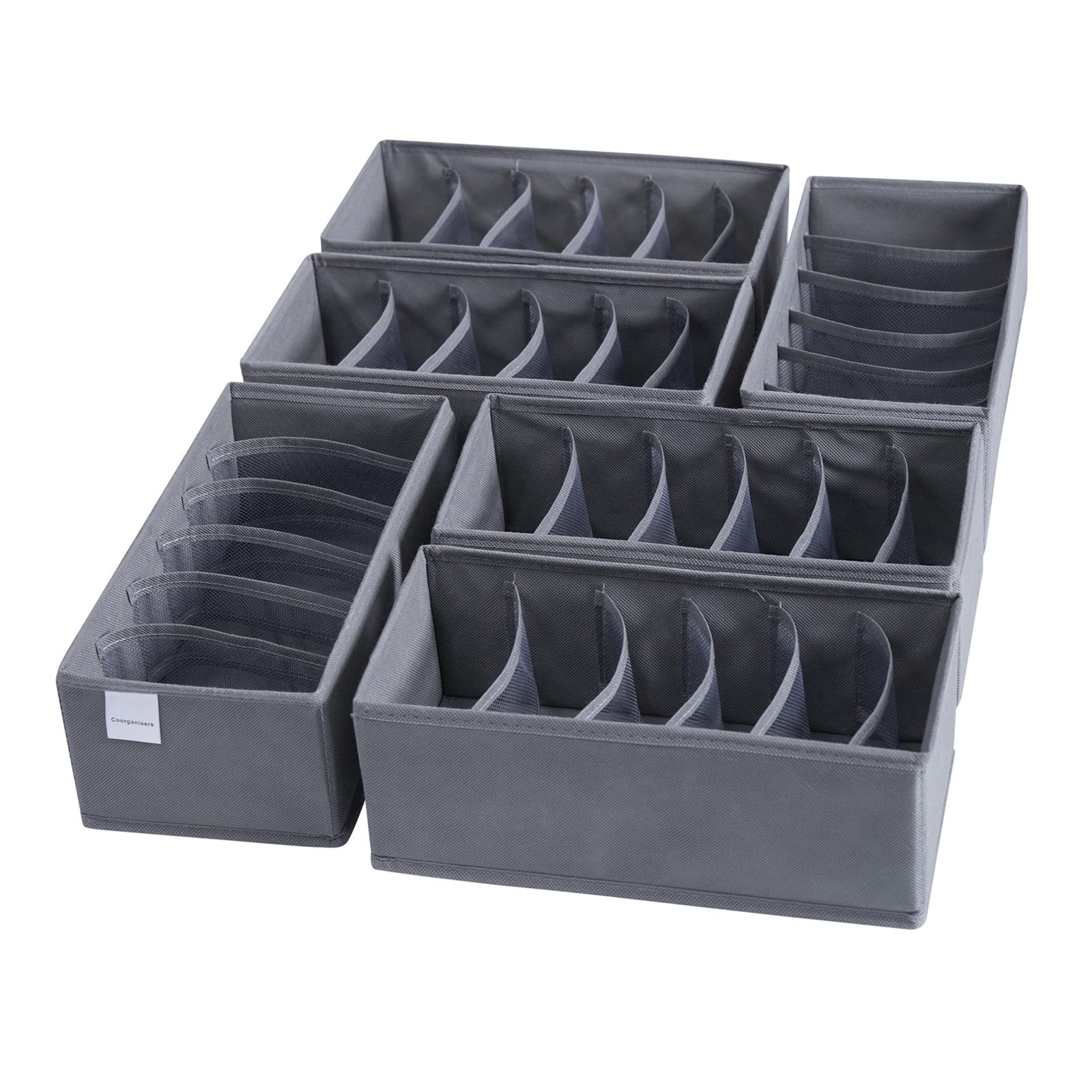 Coorganisers 6 Packs Dresser Organizers,36 Cells Drawer Organizers for Clothing,Baby Organizers and Storage Drawers,Woven-Fabric
