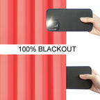 Lemomo 100% Blackout Curtains 52 X 63 Inch/Coral Curtains 2 Panels With Black Lining Room Darkening Thermal Insulated Bedroom Cu