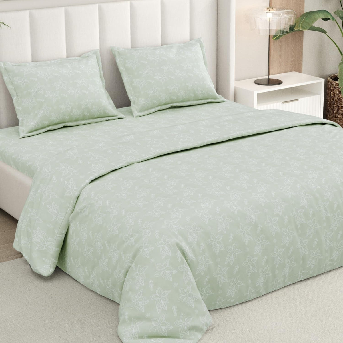 Rivermoor Cloud Cotton Bedsheet Double Bed Size | Steel Gray Bedsheet with 2 Pillow Covers | Queen Size Bed Sheet | 88 x 96 Inch
