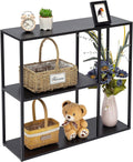 HDANI Console Table, Narrow Entryway Table, 3 Tier Metal Hallway Table, 9.8Dx31.5Wx29.7H(Black)