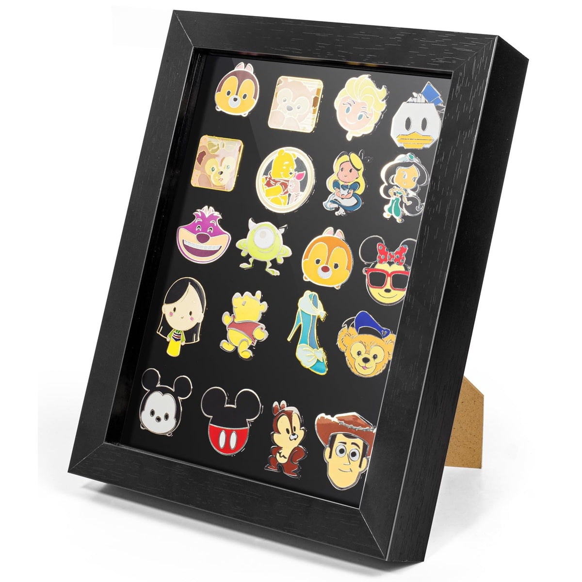 7x9 Enamel Pin Display Frame, Pin Collection Shadow Box, Desktop and Wall Display, Pin Display Case, Black