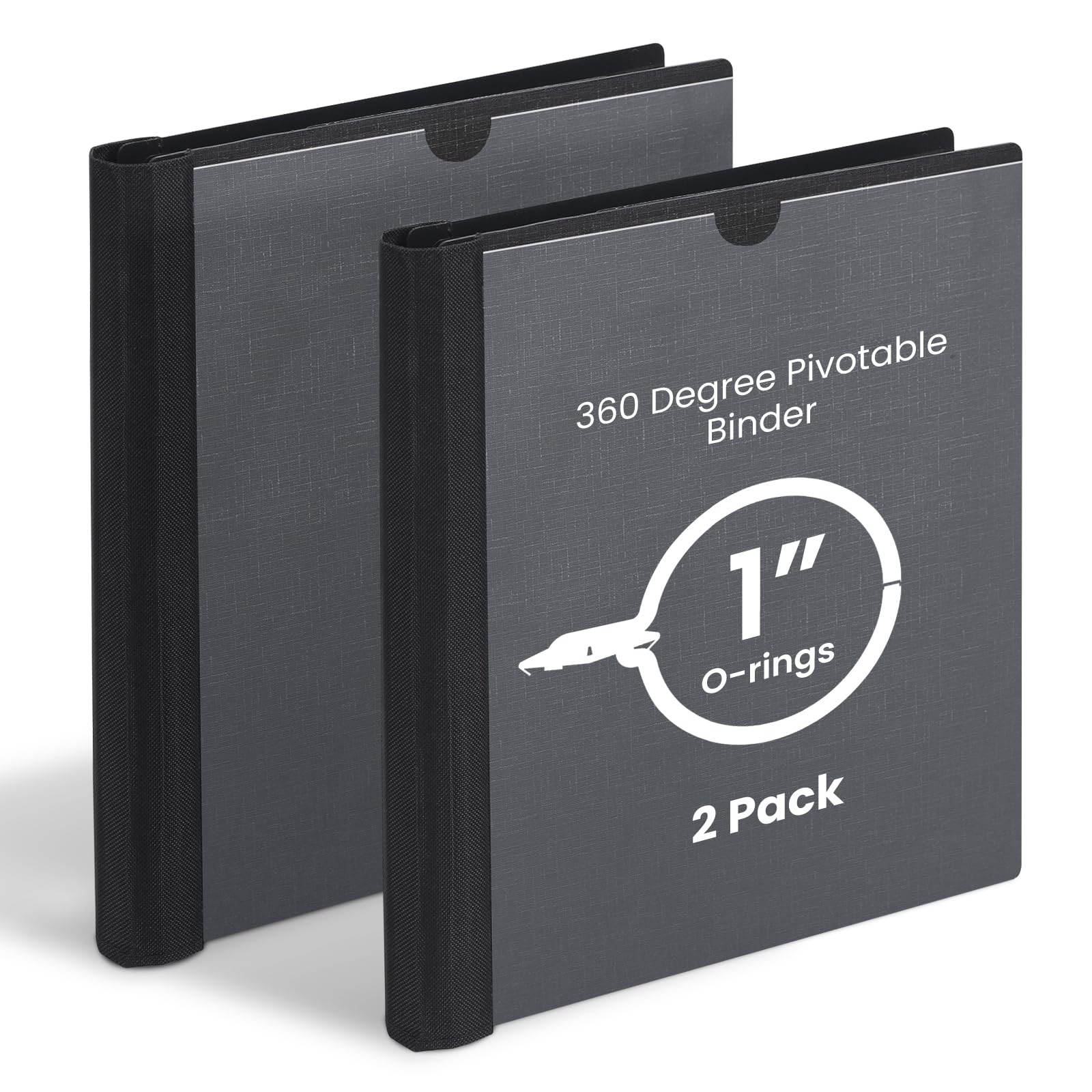 Tashkummy 360 Degree Pivotable Binder, 3 Ring Binder 1 Inch, Flexible Binders 3 Ring, Foldable Three Ring Binders- White