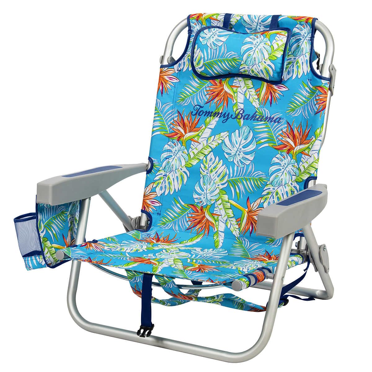 Tommy Bahama 2 Pack Backpack Beach Chair 5 Position Chair, Including Lay Flat (Floral)
