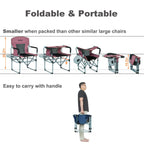 Iclimb Heavy Duty Compact Camping Folding Mesh Chair With Side Table And Handle (Black)