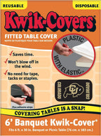 Collegiate Kwik-Covers Rectangle Plastic Table Covers, Bundle Of 2 (University Of Colorado, 6')
