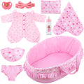 GAGAKU Baby Doll Bassinet, 18 Inch Baby Doll Accessories Set, Baby Dolls Carrier Bassinet with Reborn Doll Accessories for Girls
