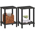 Tutotak End Table, Set Of 2, Side Table, Nightstand, 2-Tier Storage Shelf, Sofa Table For Small Space, Living Room, Bed Room, Charcoal Grey Tb01By035(2Pcs)