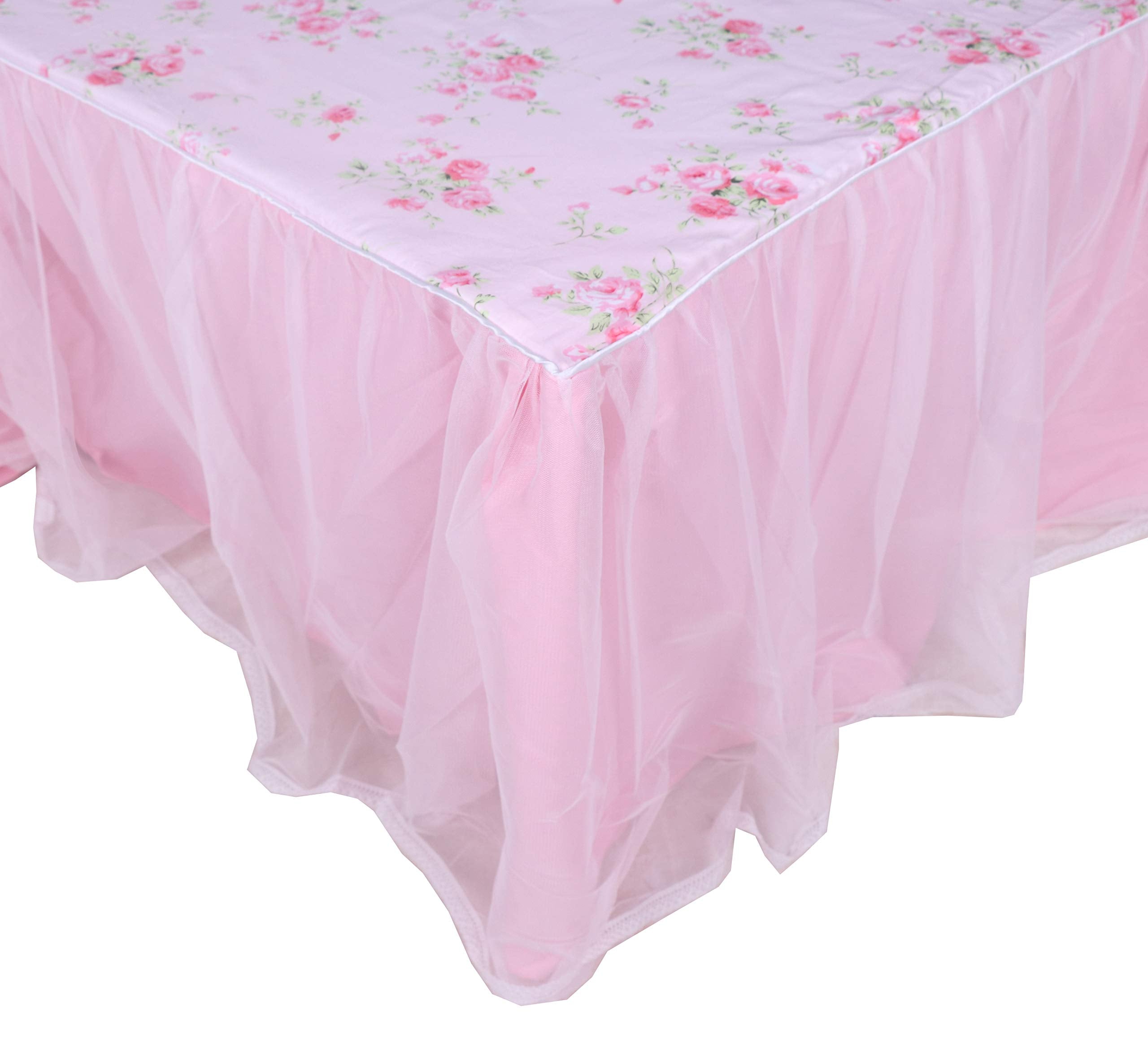 Lelva Dust Ruffled Bed Skirts King Size Wrap Around Lace Bed Ruffle With Platform 18 Inch Deep Drop Cotton Floral Girls Bed Shee