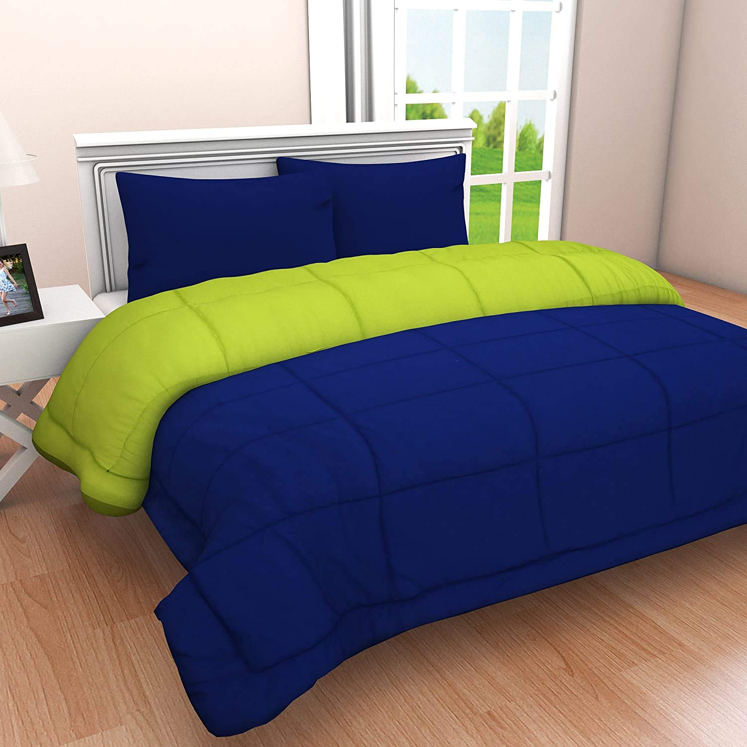 Svt Microfiber 200Tc Comforter (Single_Blue & Green)