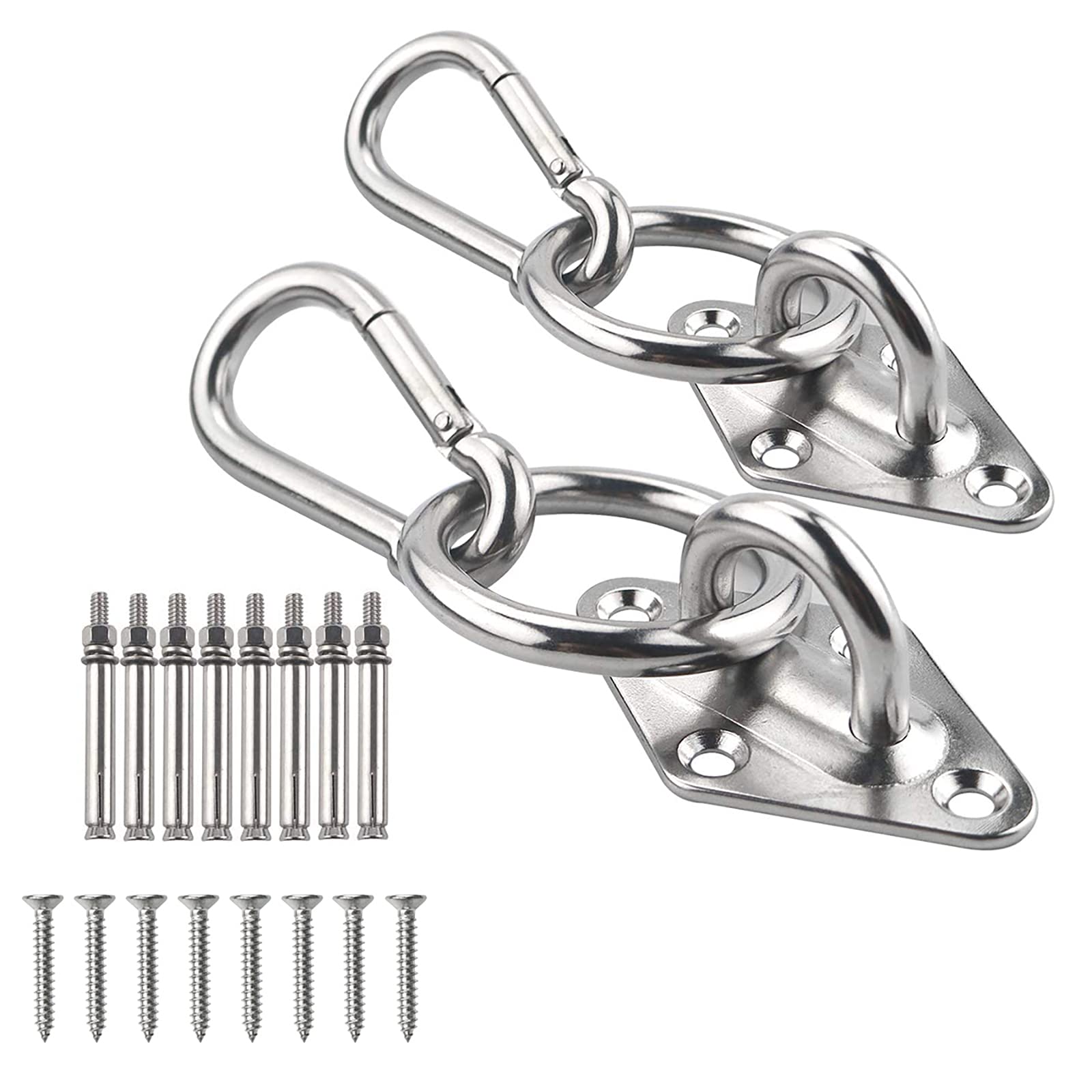 Tootaci 1100 Lb Hammock Hanging Kit, Ceiling Hooks Heavy Duty Hammock Hooks With O Ring, Indoor Outdoor Hammock Hanging Kit For