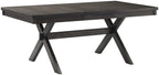 Crosley Furniture Hayden 7-Piece Modern Farmhouse Dining Table Set for 6 with Slat Back Chairs, Slate
