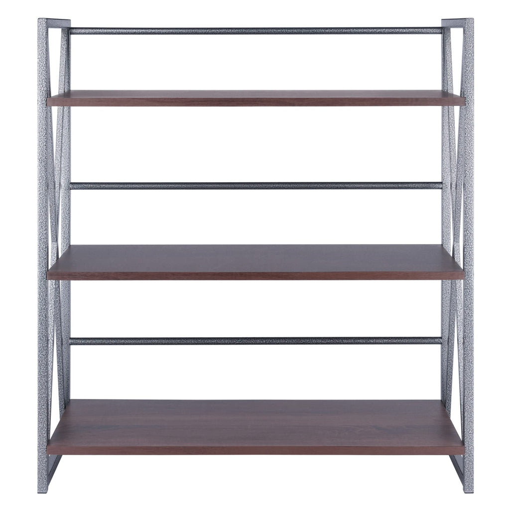 Winsome Wood Isa 3-Tier Shelf, Graphite and Walnut
