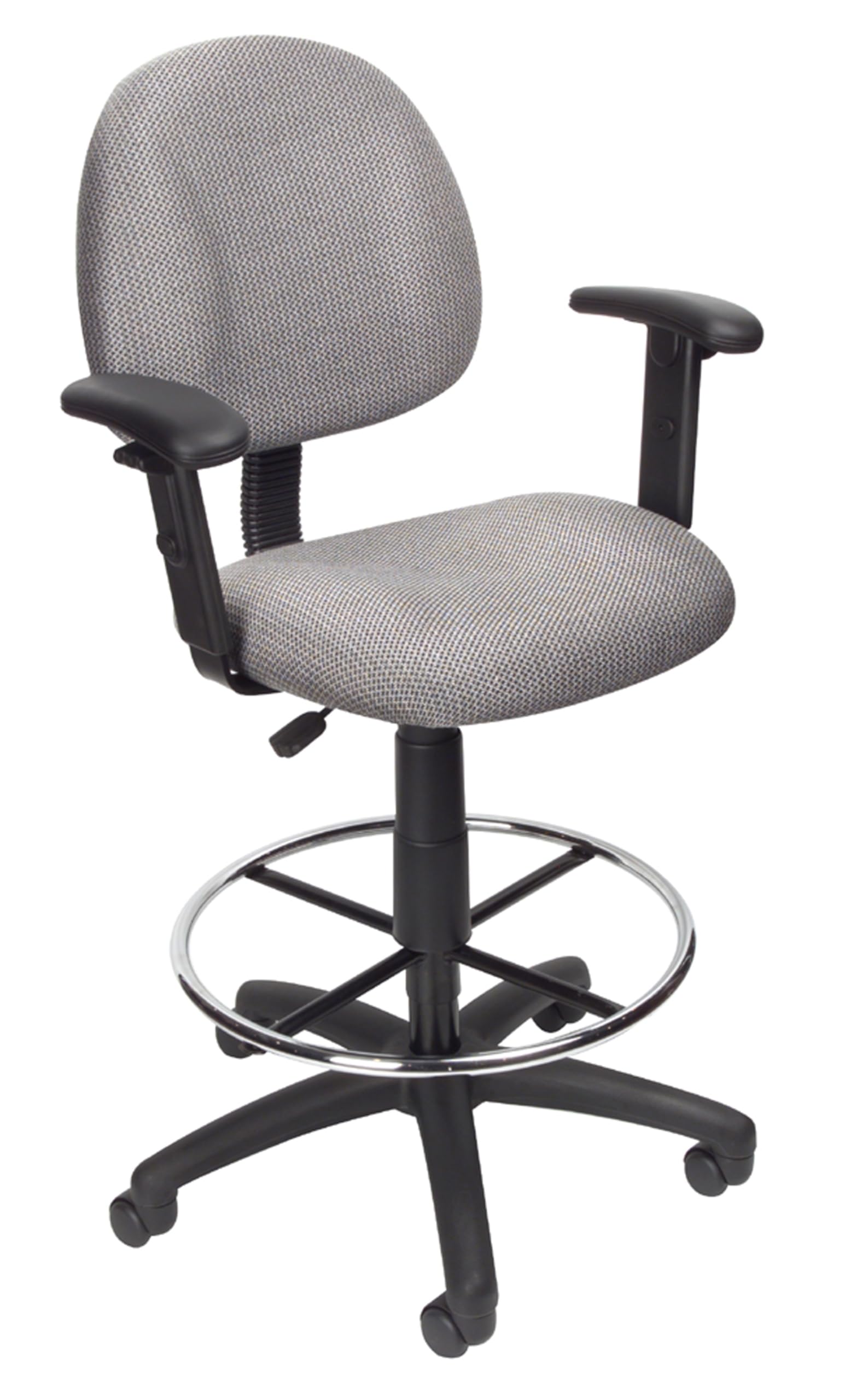 Boss Office Products Ergonomic Works Drafting Chair with Adjustable Arms in Grey