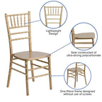 Flash Furniture Hercules Series Chiavari Chair for Formal Events and Banquets, Commercial/Residential All-Occasion Event Chair, Gold