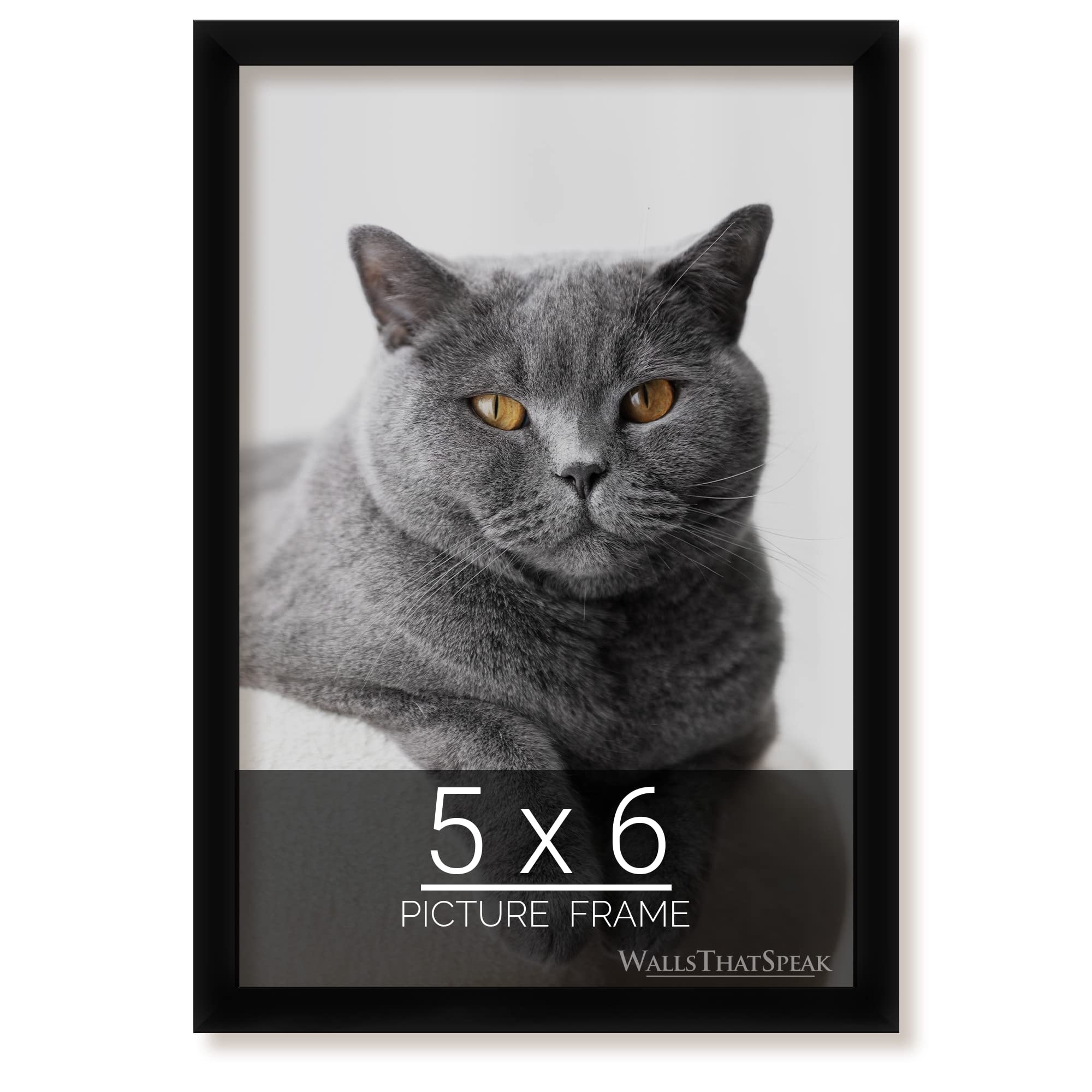 wallsthatspeak 5x6 Black Picture Frame for Puzzles Posters Photos or Artwork