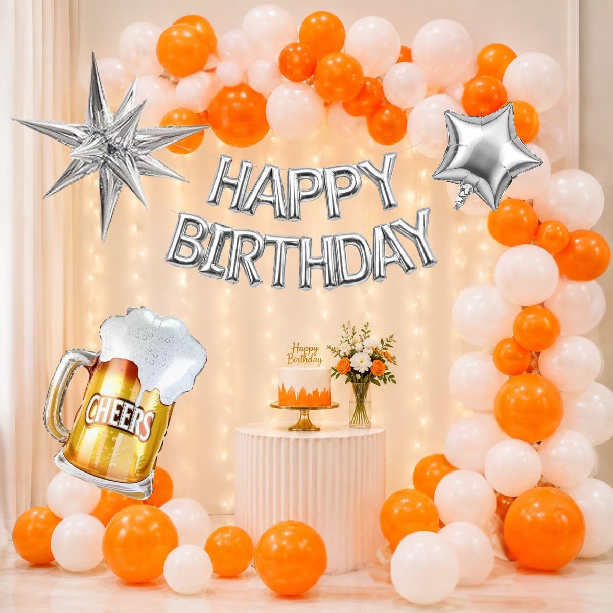 FI  FLICK IN 44 Pcs Beautiful Birthday Decoration Kit with Cheers Theme Balloons.