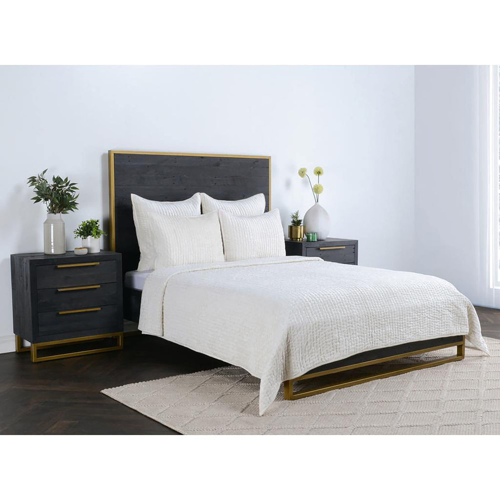 Kosas Home Dimitry 20X26 Rayon Velvet And Solid Cotton Standard Sham In Ivory