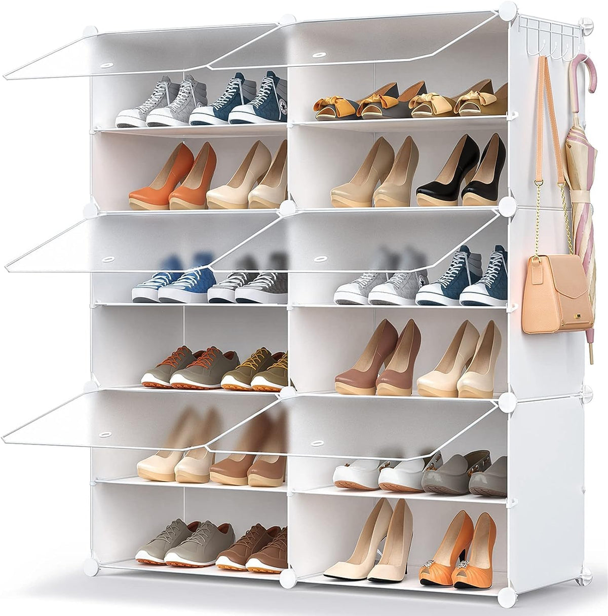 HOMICKER Shoe Storage,24 Pairs Rack Organizer for Closet Cabinet with Door Shelves Closet,Entryway,Hallway,Bedroom