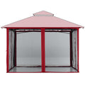 MASTERCANOPY Patio Gazebo Mosquito Netting Screen Walls (10x12, Burgundy)