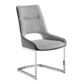 Global Furniture USA D1119 Leather Gray Metal Dining Chairs in Gray (Set of 2)