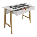 Parma 42 Inch Modern Desk - Home & Office Small Computer Desk with Wide Drawer - Wooden Study Writing Minimalist Desk with Stora