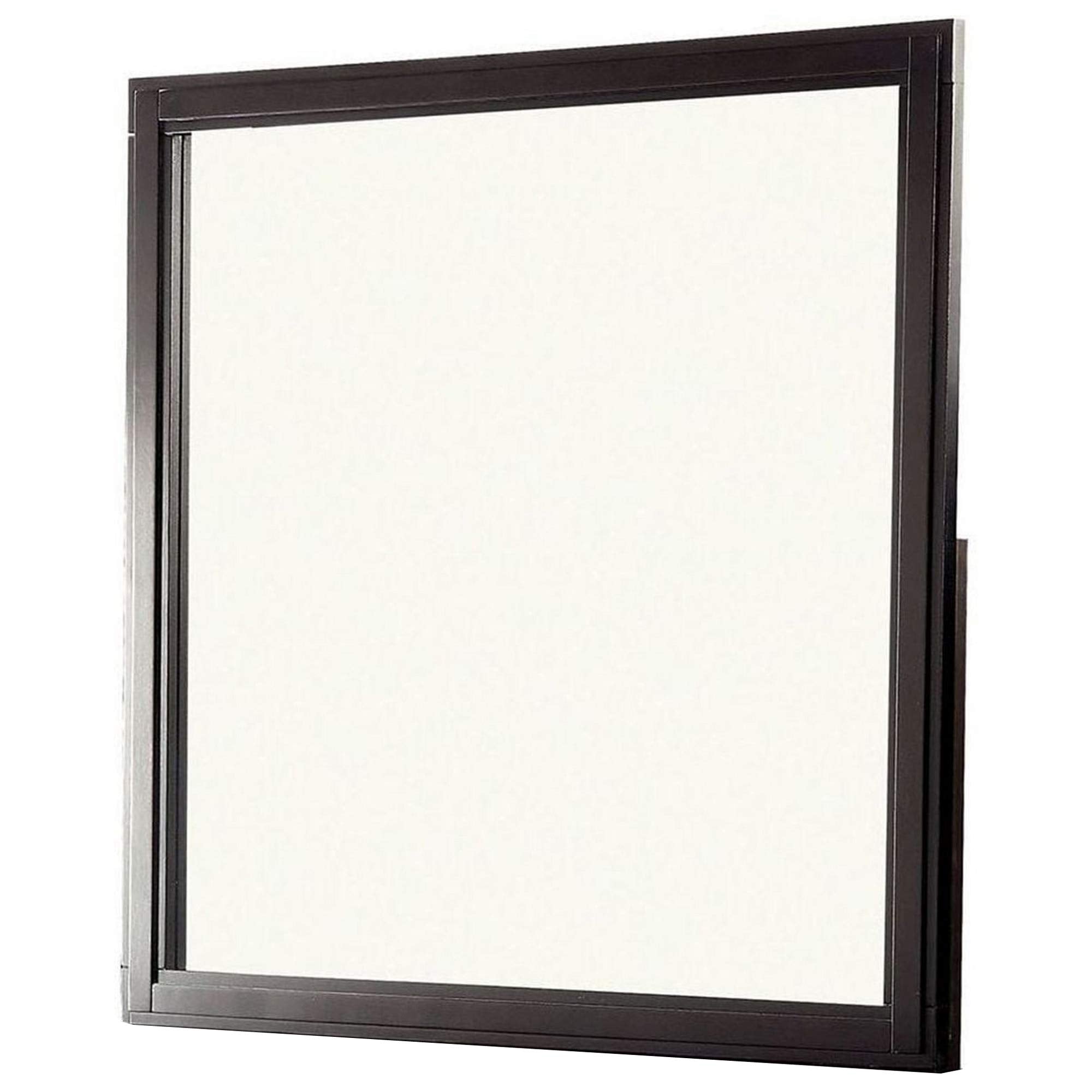 Benjara 38 Transitional Style Square Wooden Frame Mirror, Brown