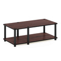 Furinno Just No Tools Dark Cherry Mid Television Stand with Black Tube
