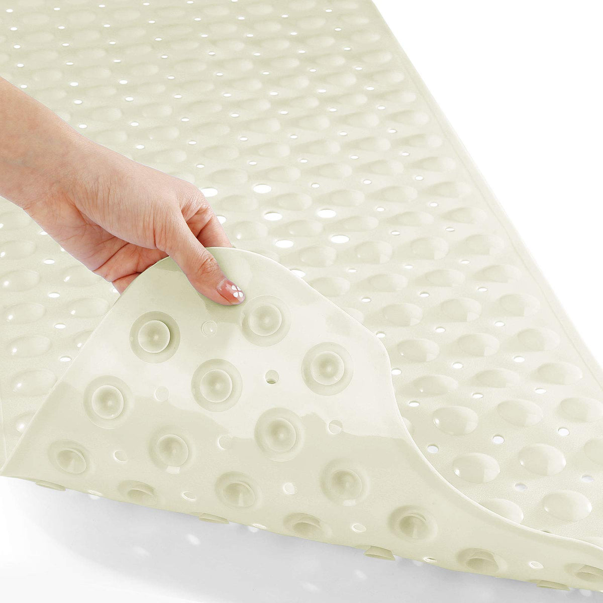 Yimobra Original Bath Tub Shower Mat Extra Long 16 x 40 Inches, Non Slip Bathtub Mat with Drain Holes, Suction Cups, Machine Was
