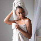 Texere 100% Organic Cotton Jacquard 650 Gsm Premium Bath Towel Sets - Extra Absorbent Quick Dry And Plush (Cable, Excalibur, 4 B