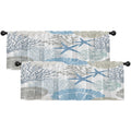 Emvency 2 Pack Valances Window Treatments, Nautical Coastal Starfish Seashell Blackout Drapes Adjustable Curtain Valances For Wi