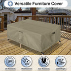 Outdoorlines Outdoor Waterproof Patio Table Furniture Set Covers - Rectangle Couch Sectional Cover Outside Weatherproof Patio Furniture Covering For Deck, Lawn And Backyard 130'L X 84'W X 28'H, Camel