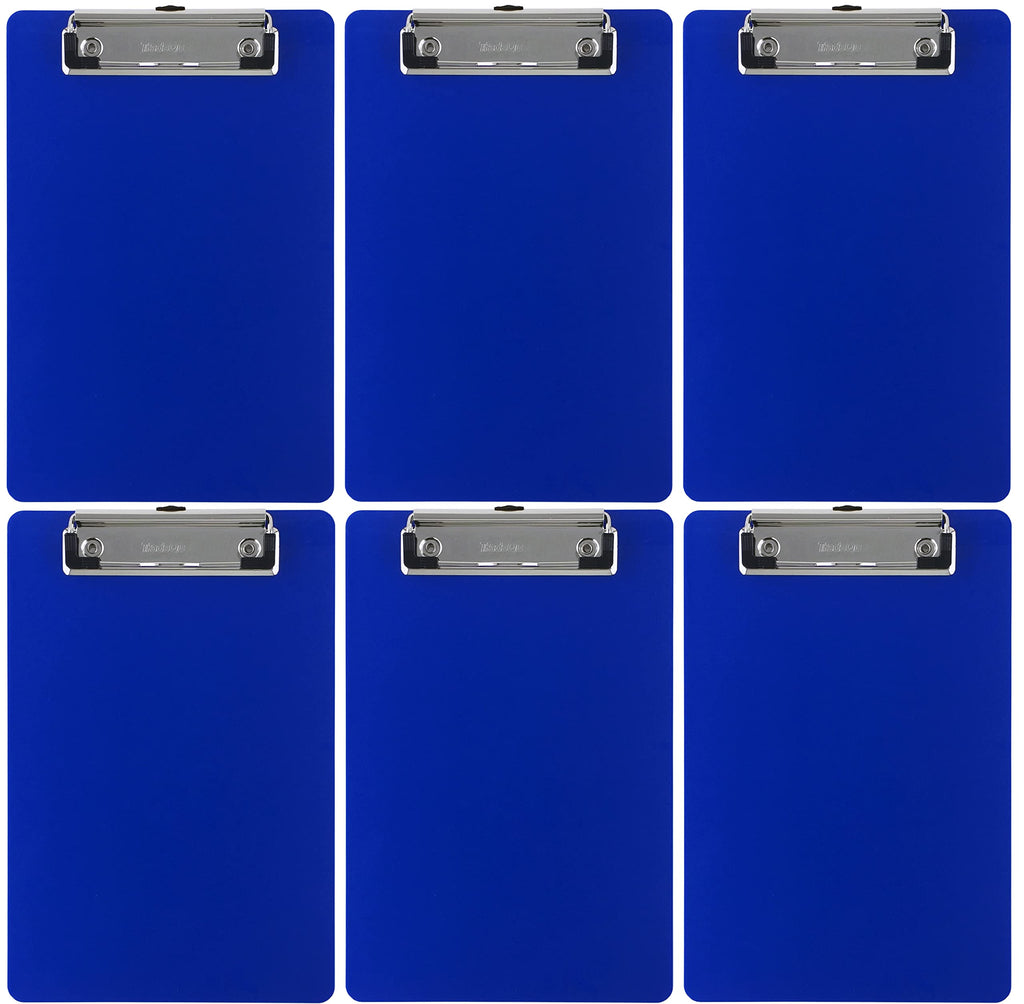 Trade Quest Memo Clipboard 6' X 9' Low Profile Clip Plastic (6-Pack) (Dark Blue)