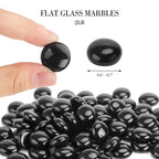 Domestar 2Lb Black Flat Glass Marbles, Decorative Marbles For Vases Aquarium Pebbles Fish Tank Rocks Vase Fillers Diy Crafts Tab