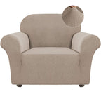 Turquoize Stretch Sofa Slipcover Chair Slipcover 1 Piece Chair Covers For Living Room Armchair Covers Slipcovers With Jacquard Fabric And Elastic Bottom Pet Furniture Protector (Armchair, Khaki)