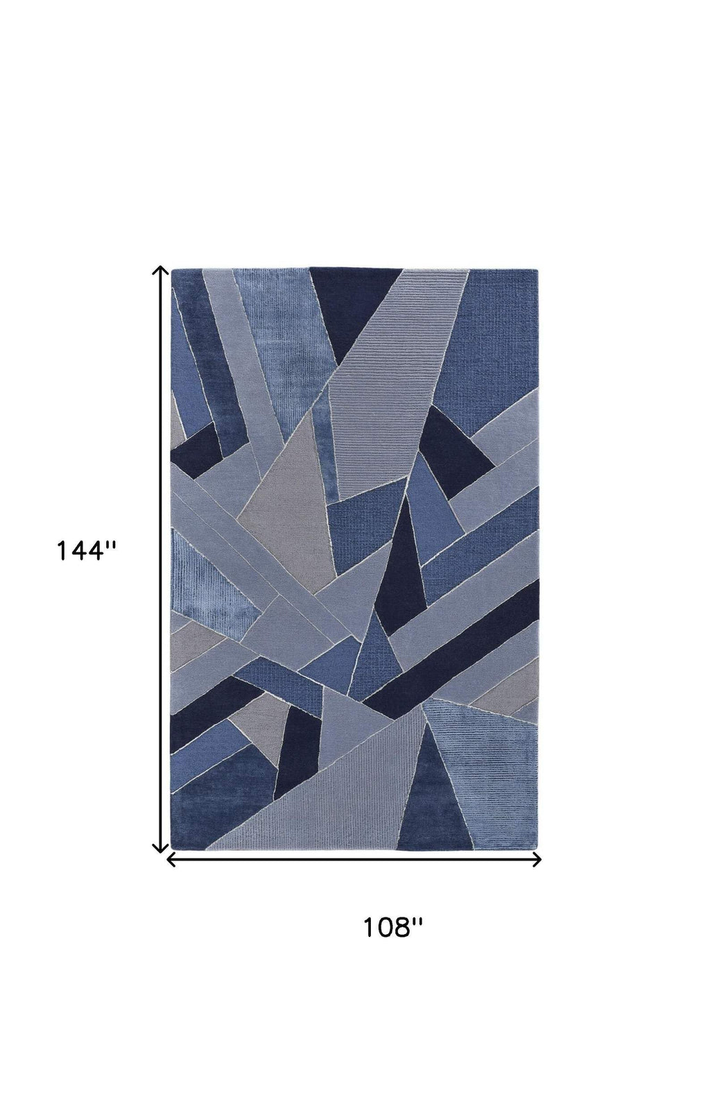 HomeRoots 514599 8 x 10 ft. Tan Brown & Blue Wool Geometric Hand Tufted Handmade Rectangle Area Rug