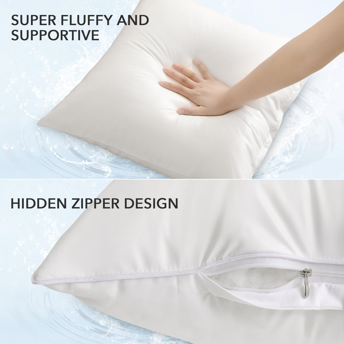 Oubonun 18 X 18 Outdoor Pillow Inserts (Pack Of 2) - Square Waterproof Throw Pillow - Decorative Throw Pillows Insert For Couch Sofa Bed Patio Furniture - White Pillow